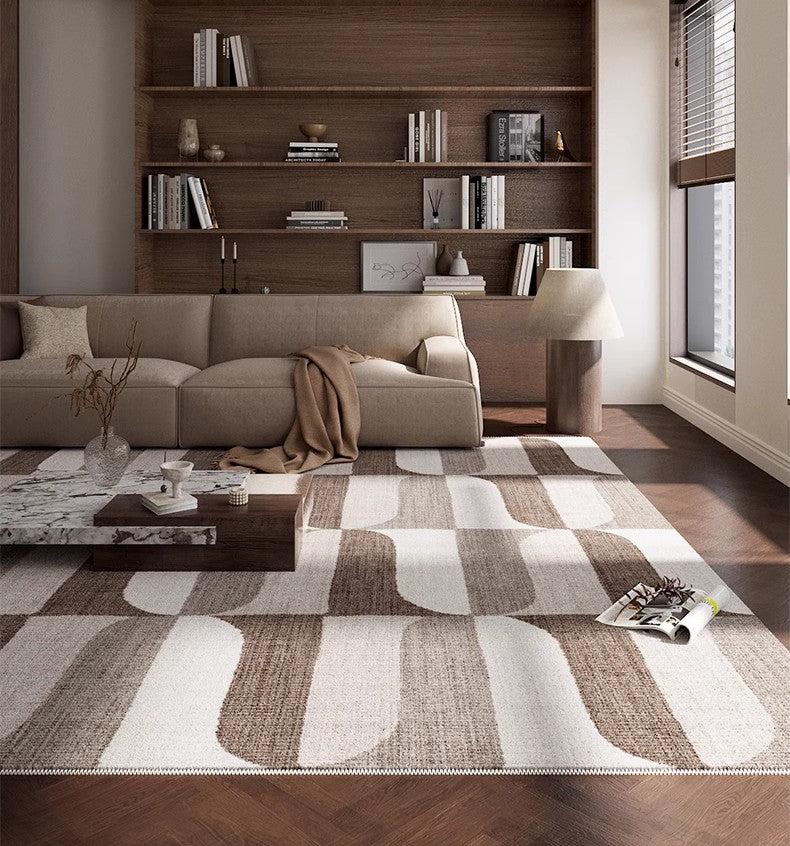 Large Modern Rugs under Dining Room Table, Abstract Modern Rugs for Living Room, Contemporary Geometric Carpets, Contemporary Modern Rugs-Silvia Home Craft