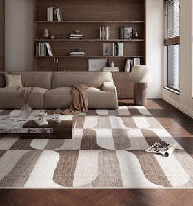 Large Modern Rugs under Dining Room Table, Abstract Modern Rugs for Living Room, Contemporary Geometric Carpets, Contemporary Modern Rugs-Silvia Home Craft
