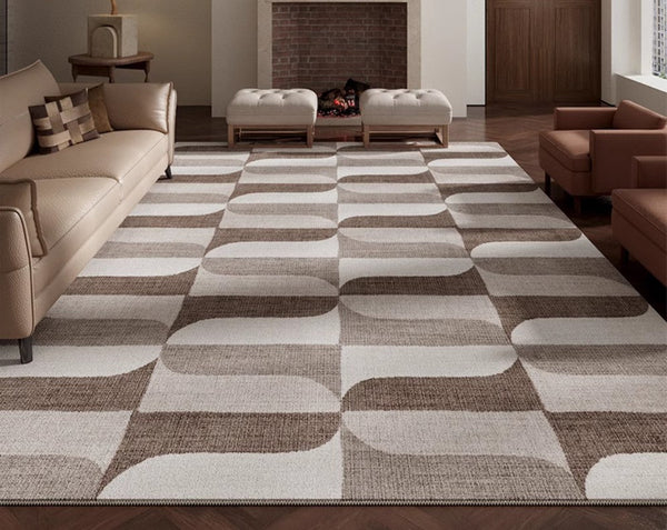 Large Modern Rugs under Dining Room Table, Abstract Modern Rugs for Living Room, Contemporary Geometric Carpets, Contemporary Modern Rugs-Silvia Home Craft