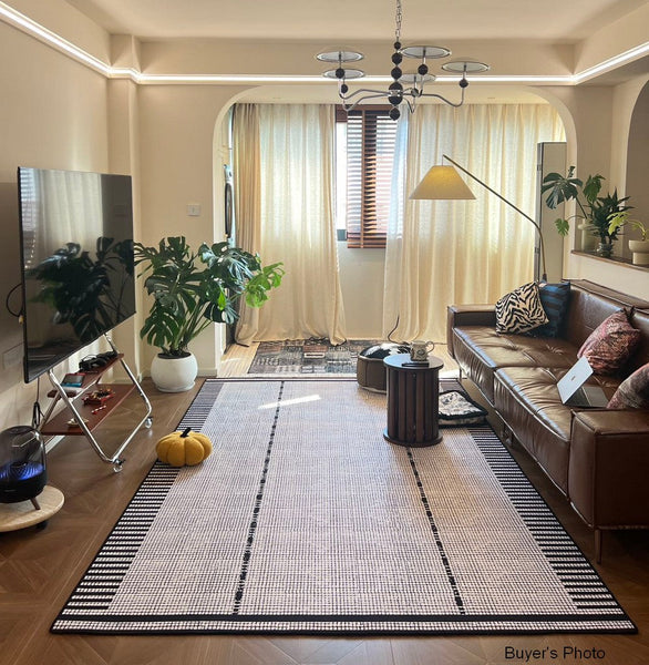 Bedroom Modern Rugs, Living Room Contemporary Modern Rugs, Modern Rugs for Dining Room, Large Abstract Geometric Modern Rugs-Silvia Home Craft