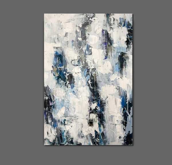 Modern Paintings Behind Sofa, Abstract Paintings for Dining Room, Buy Paintings Online, Palette Knife Canvas Art, Impasto Wall Art-Silvia Home Craft