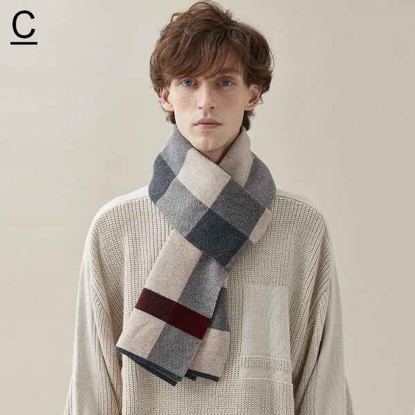 Thick Wool Scarf, Men's Winter Scarf, Men's Wool Scarf Winter, Business Wool Scarf for Gentleman, Formal Men Scarf Styles, Casual Scarf Men, Modern Fashion Scarf-Silvia Home Craft