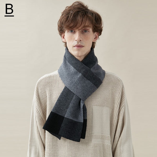 Men's Wool Scarf Winter, Business Wool Scarf for Gentleman, Thick Wool Scarf, Men's Winter Scarf, Formal Men Scarf Styles, Casual Scarf Men, Modern Fashion Scarf-Silvia Home Craft