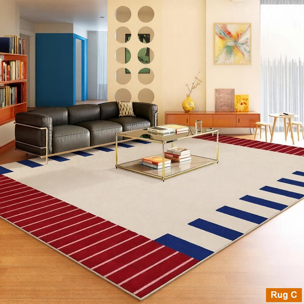 Geometric Modern Rugs, Modern Carpets under Coffee Table, Colorful Modern Rugs for Bedroom, Contemporary Modern Rugs for Living Room-Silvia Home Craft