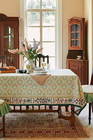 Rectangle Tablecloth for Dining Room Table, British Mid Century Fiberflax Tablecloth, Square Tablecloth for Coffee Table, Farmhouse Table Cloth, Wedding Tablecloth, Waterproof Tablecloth-Silvia Home Craft