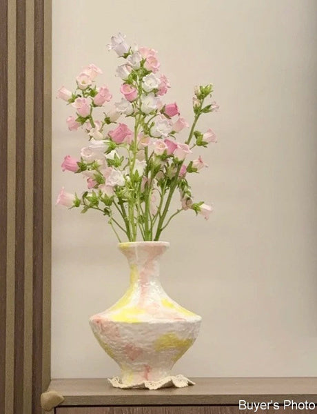 Handmade Water Holding Flower Vases, Modern Bouquet Flower Vases, Centerpiece on Dining Table, Large Flower Vase on Table, Pottery Flower Vases-Silvia Home Craft