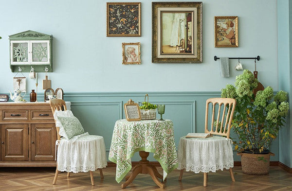 Large Rectangle Tablecloth for Dining Room Table, Square Tablecloth for Round Table, Farmhouse Table Cloth, Flower Pattern Tablecloth-Silvia Home Craft