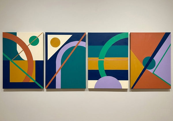 Abstract Geometric Art, Modern Paintings for Living Room, Multi Panel Wall Art Painting-Silvia Home Craft
