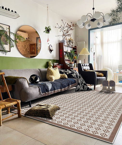 Mid Century Contemporary Modern Rugs for Living Room, Modern Rug Placement Ideas for Dining Room, Large Modern Rugs for Bedroom-Silvia Home Craft