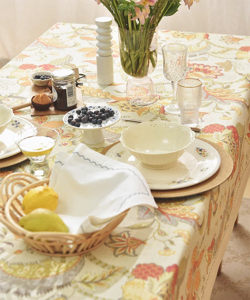 Extra Large Rectangle Tablecloth for Dining Room Table, Country Farmhouse Tablecloth, Square Tablecloth for Round Table, Rustic Table Covers for Kitchen-Silvia Home Craft
