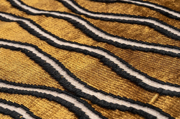 Golden Contemporary Pillows, Abstract Decorative Throw Pillows, Square Modern Throw Pillows for Couch, Large Simple Throw Pillow for Interior Design-Silvia Home Craft