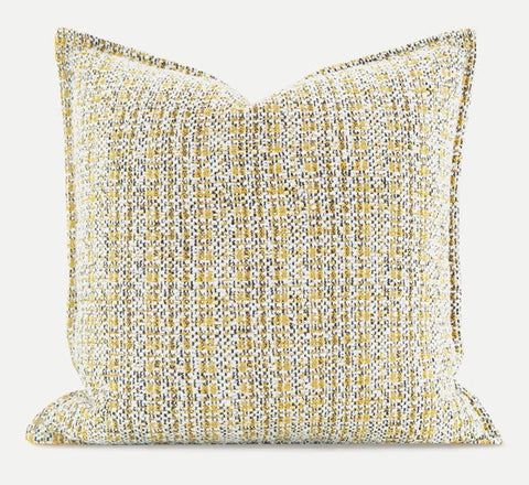 Contemporary Modern Sofa Pillows, Large Yellow Decorative Throw Pillows, Large Square Modern Throw Pillows for Couch, Simple Throw Pillow for Interior Design-Silvia Home Craft