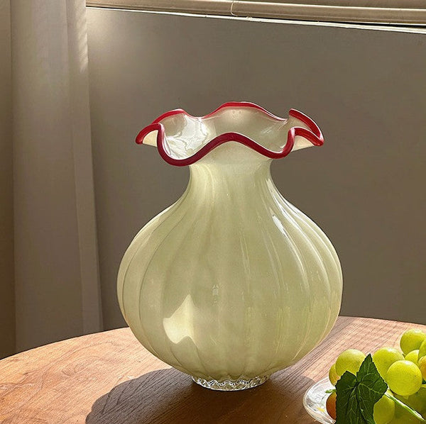Unique Handmade Vase for Flowers, French Vintage Glass Flower Vases, Glass Bud Vases, Flower Vases on Table-Silvia Home Craft