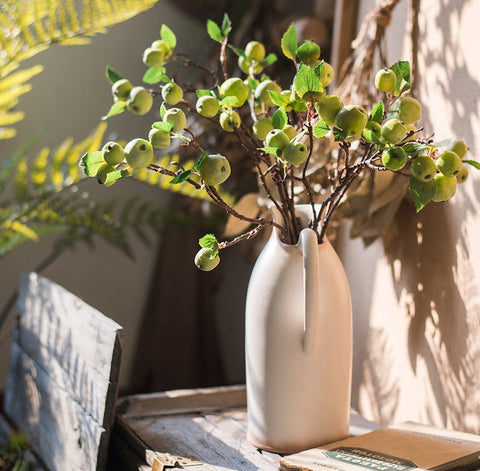 Green Apple Branch, Fruit Branch, Table Centerpiece, Beautiful Modern Flower Arrangement Ideas for Home Decoration, Simple Artificial Floral for Dining Room-Silvia Home Craft
