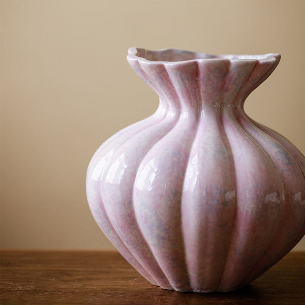 Modern Flower Vase Centerpiece on Table, Handmade Water Holding Flower Vases, Porcelain Flower Vases, Ceramic Bouquet Vases-Silvia Home Craft