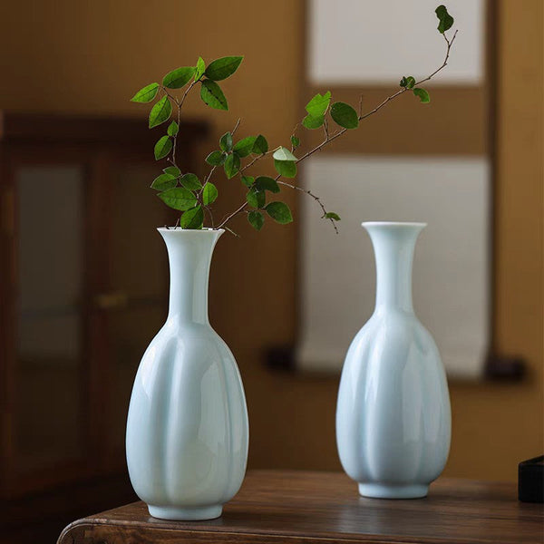 Small Flower Vases on Table, Rustic Porcelain Flower Vases, Ceramic Bud Vases, Handmade Water Holding Flower Vase-Silvia Home Craft