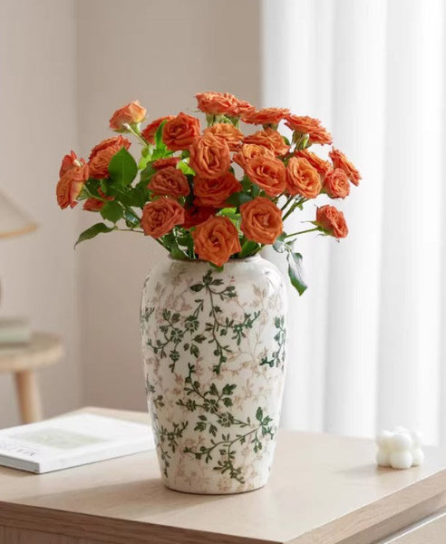 Ceramic Bouquet Vases, Porcelain Flower Vases, Rustic Flower Vases on Table, Dining Table Centerpiece, Handmade Water Holding Flower Vase-Silvia Home Craft