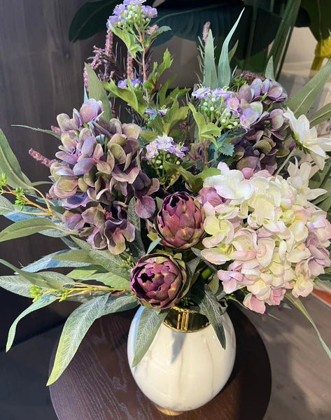 Large Bunch of Flowers Arrangement, Faux Silk Floral Table Centerpiece, Creative Flower Arrangement Ideas for Interior Design, Modern Artificial Floral Arrangement-Silvia Home Craft