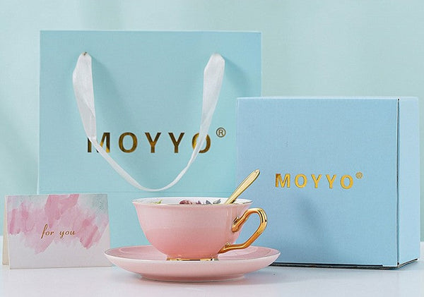 Elegant Ceramic Coffee Cups, Beautiful British Tea Cups, Unique Afternoon Tea Cups and Saucers in Gift Box, Royal Bone China Porcelain Tea Cup Set-Silvia Home Craft
