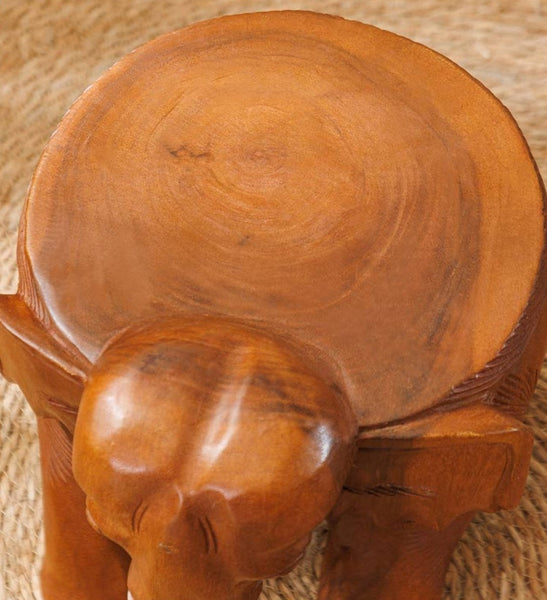 Dining Table Stool, Handmade Solid Wood low Stool, Elephant Wooden Stool, Elephant Sofa Stool, Creative Shoe-changing Stool-Silvia Home Craft