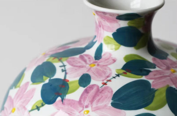 Unique Handmade Modern Flower Vase, Large Porcelain Vases for Modern Home Decor, Centerpiece Ceramic Bouquet Vases, Contemporary Vases on Dining Table-Silvia Home Craft