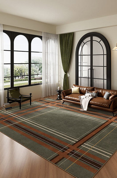 Unique Modern Rugs for Bedroom, Mid Century Modern Rugs, Colorful Geometric Rugs for Dining Room, Colorful Absract Rugs for Living Room-Silvia Home Craft