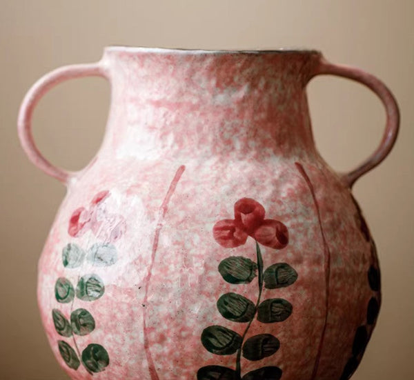 Rustic Pottery Flower Vases, Small Flower Vases on Table, Pink Bud Vases, Handmade Water Holding Flower Vases-Silvia Home Craft