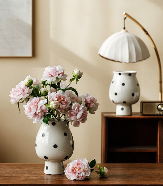 Small Flower Vases on Table, Handmade Water Holding Flower Vase, Ceramic Bud Vases, Modern Porcelain Flower Vases-Silvia Home Craft