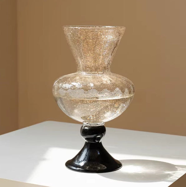 Contemporary Glass Vases, Mid Century Vases for Flowers, Handmade Modern Vases for Living Room, Unique Decorative Glass Vase, Centerpiece Vases on Table-Silvia Home Craft