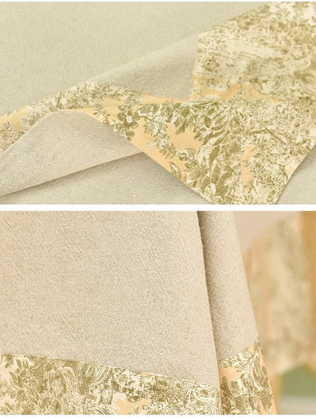 Modern Tablecloth for Kitchen, Cotton and Linen Rectangle Table Covers for Dining Room Table, Square Tablecloth for Coffee Table-Silvia Home Craft