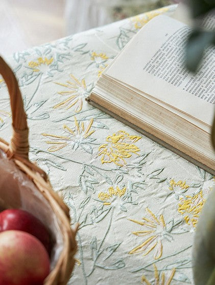 Natural Spring Farmhouse Table Cloth, Large Modern Rectangle Tablecloth for Dining Room Table, Square Tablecloth for Round Table, Flower Pattern Tablecloth-Silvia Home Craft