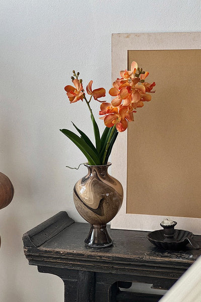 Vintage Glass Flower Vases, Water Holding Flower Vases, Handmade Glass Bud Vases, Flower Vases on Table-Silvia Home Craft