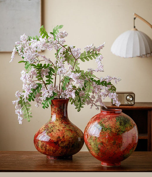 Handmade Water Holding Flower Vases, Large Pottery Flower Vases, Modern Bouquet Flower Vases, Centerpiece on Dining Table, Flower Vase on Table-Silvia Home Craft