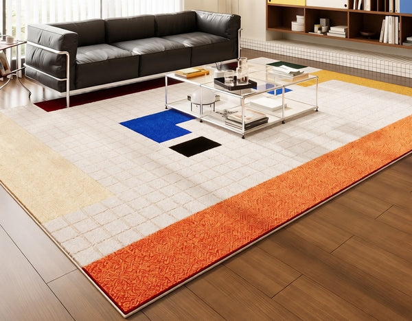 Modern Rugs under Sofa, Dining Room Floor Rugs, Abstract Contemporary Rugs for Bedroom, Modern Rug Ideas for Living Room-Silvia Home Craft