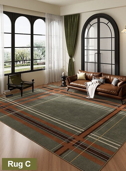 Minimalist Modern Rugs for Bedroom, Colorful Absract Rugs for Living Room, Mid Century Modern Rugs, Colorful Geometric Rugs for Dining Room-Silvia Home Craft