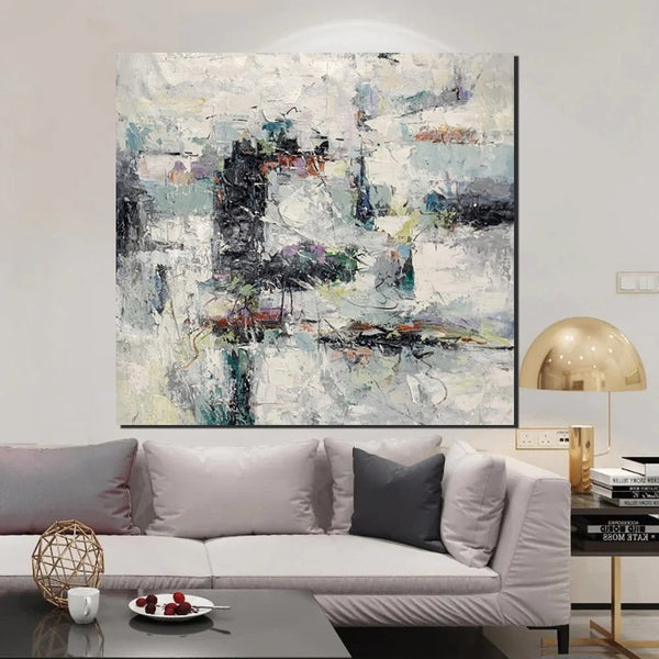 Large Simple Modern Art, Abstract Acrylic Painting, Bedroom Wall Art Paintings, Contemporary Wall Art Paintings, Acrylic Paintings for Living Room-Silvia Home Craft