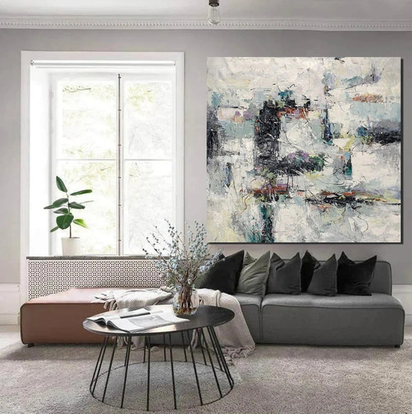 Large Simple Modern Art, Abstract Acrylic Painting, Bedroom Wall Art Paintings, Contemporary Wall Art Paintings, Acrylic Paintings for Living Room-Silvia Home Craft
