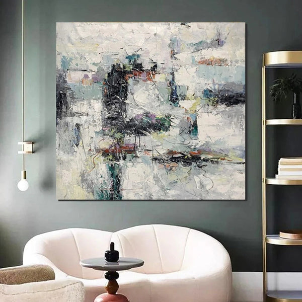 Large Simple Modern Art, Abstract Acrylic Painting, Bedroom Wall Art Paintings, Contemporary Wall Art Paintings, Acrylic Paintings for Living Room-Silvia Home Craft