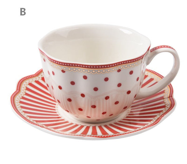 Creative Porcelain Tea Cup Saucer Set, Elegant Modern Ceramic Coffee Cups, Unique Porcelain Cup and Saucer, Afternoon British Tea Cups-Silvia Home Craft