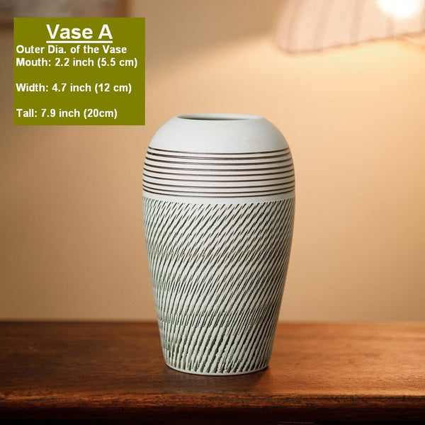 Centerpiece on Dining Table, Large Flower Vase on Table, Pottery Flower Vases Urn, Modern Bouquet Flower Vases, Handmade Water Holding Flower Vases-Silvia Home Craft