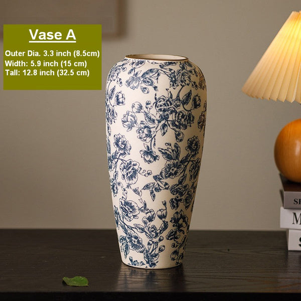 Porcelain Flower Vases, Modern Ceramic Bouquet Vases, Centerpiece on Dining Table, Flower Vase on Table, Handmade Water Holding Flower Vases-Silvia Home Craft