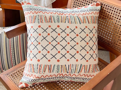 Geometric Modern Pillow Covers, Oriental Square Pillows for Couch, Decorative Throw Pillows for Dining Room, Bohemian Decorative Sofa Pillows-Silvia Home Craft