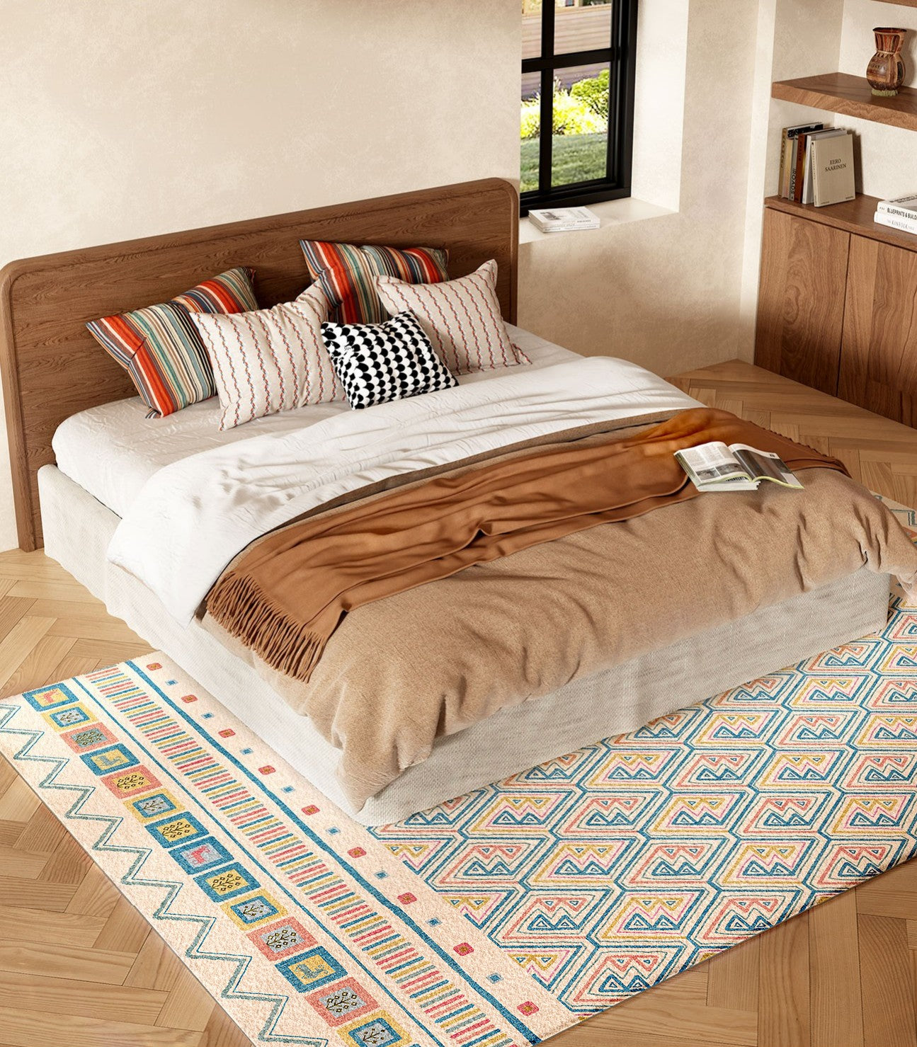 Contemporary Runner Rugs for Living Room, Modern Runner Rugs Next to Bed, Runner Rugs for Hallway, Bathroom Runner Rugs, Kitchen Runner Rugs-Silvia Home Craft