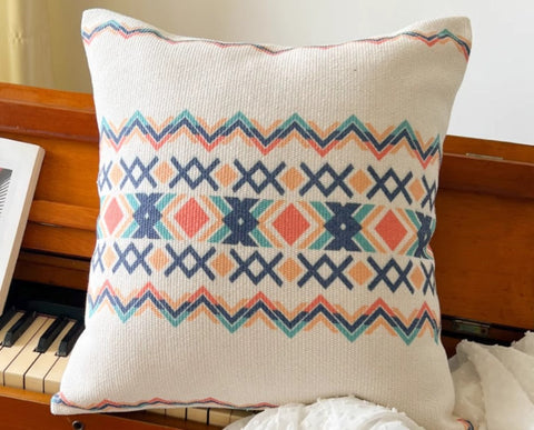 Decorative Throw Pillows for Dining Room, Oriental Square Pillows for Couch, Geometric Modern Pillow Covers, Bohemian Decorative Sofa Pillows-Silvia Home Craft