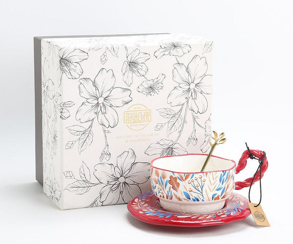 Ceramic Coffee Cup Set, Tea Cup With Saucer, Coffee Cup With Saucer, Porcelain Tea Cup Set, British Afternoon Tea Set, Gift Box Tea Set-Silvia Home Craft