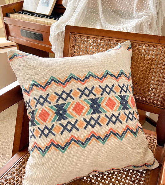 Decorative Throw Pillows for Dining Room, Oriental Square Pillows for Couch, Geometric Modern Pillow Covers, Bohemian Decorative Sofa Pillows-Silvia Home Craft