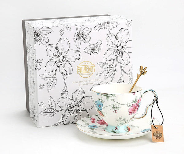Vintage Tea Cup Set, British Tea Cup with Saucer, Coffee Cup in Gift Box, Porcelain Tea cups, Elegant Coffee Cup, Porcelain Coffee Cups, Afternoon Tea Cup with Saucer Set-Silvia Home Craft