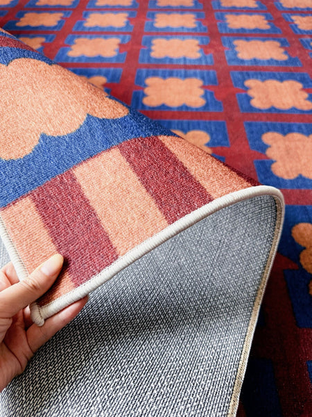 Modern Living Room Rug Ideas, Geometric Modern Rugs for Dining Room, Mid Century Colorful Rugs, Contemporary Abstract Rugs under Coffee Table-Silvia Home Craft