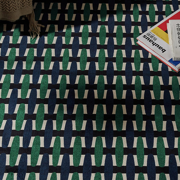 Abstract Contemporary Round Rugs under Chairs, Mid Century Circular Rugs for Bedroom, Modern Rugs for Dining Room, Geometric Modern Rugs for Living Room-Silvia Home Craft