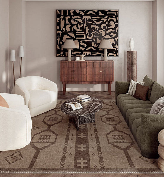 Large Contemporary Area Rugs for Dining Room, Modern Rugs for Living Room, Mid Century Area Rugs for Bedroom-Silvia Home Craft